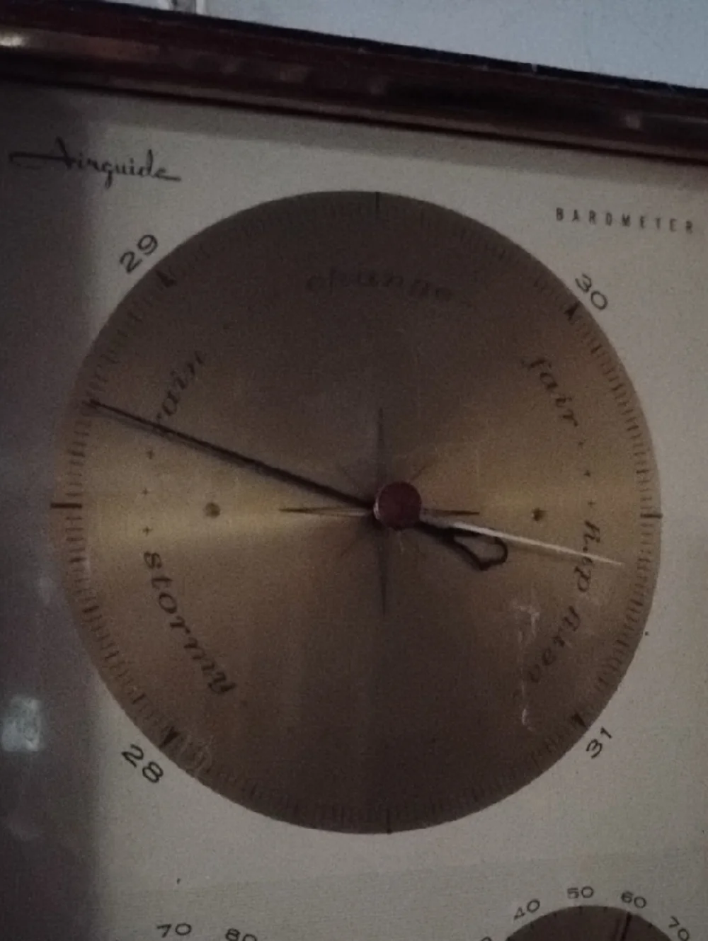 Brass Dial Wall Barometer and Hygrometers in Gold Tone